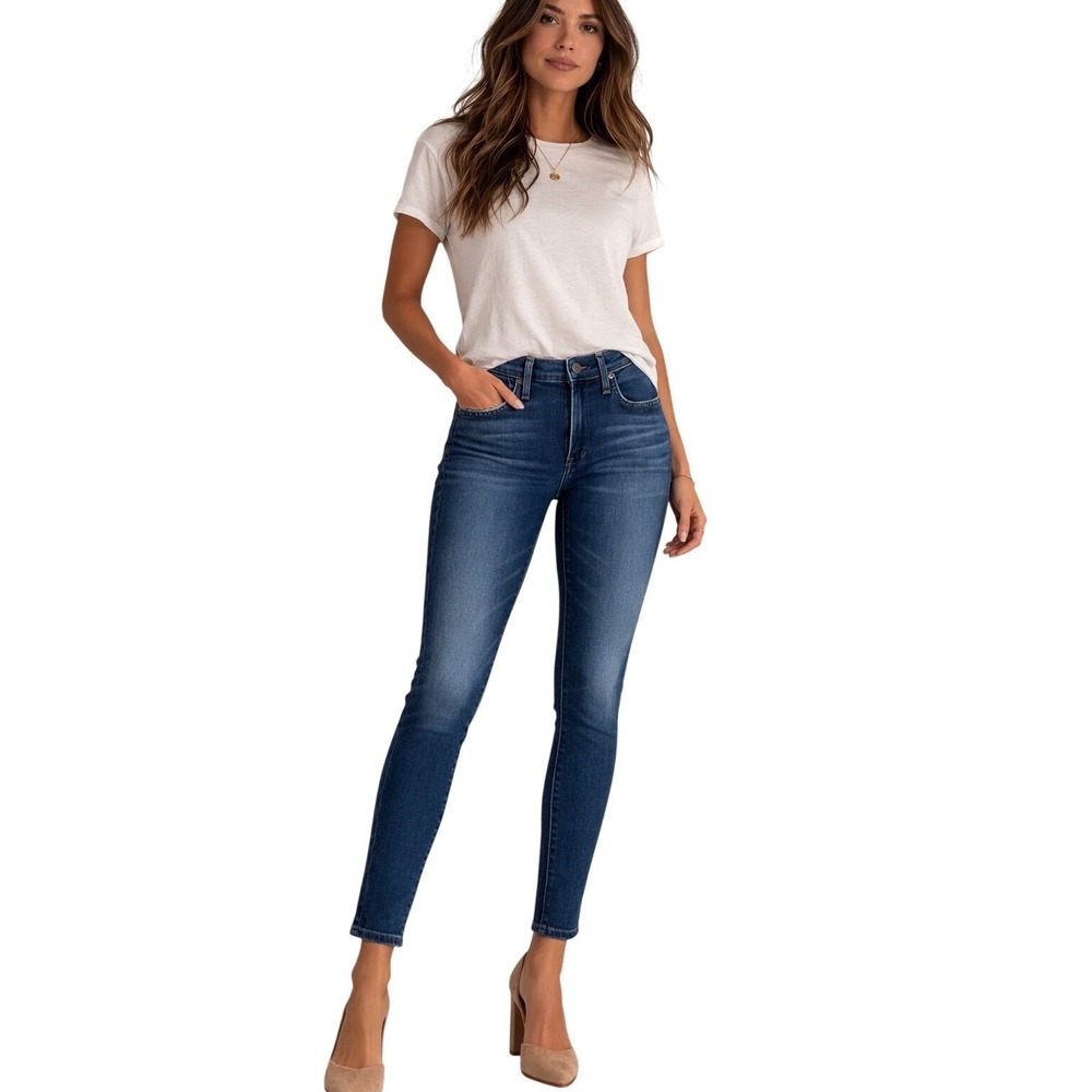 Citizens of Humanity Rocket Crop Jeans Womens Sz 27 High Rise Skinny Blue Denim - Picture 2 of 10